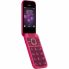 Nokia 2660 Flip 128MB Feature Phone - Pop Pink 2.8"" Flexible Folding Screen TFT LCD QVGA 240 x 320 - Cortex A71 GHz - 48 MB RAM - Series 30+ - 4G - Blue - Flip
